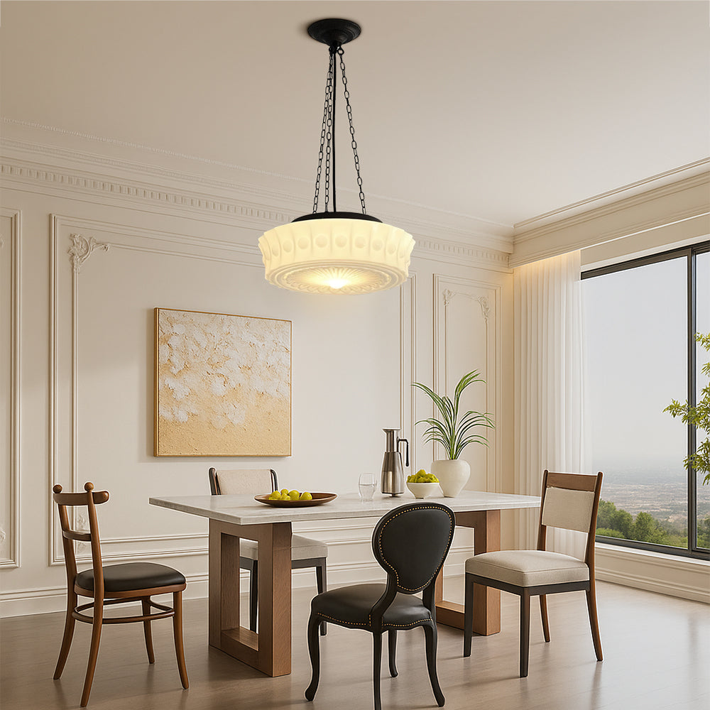 Vintage Milk Glass Pendant Light for Soft Ambient Room Illumination