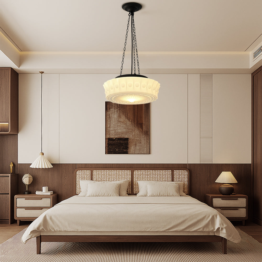 Vintage Milk Glass Pendant Light for Soft Ambient Room Illumination