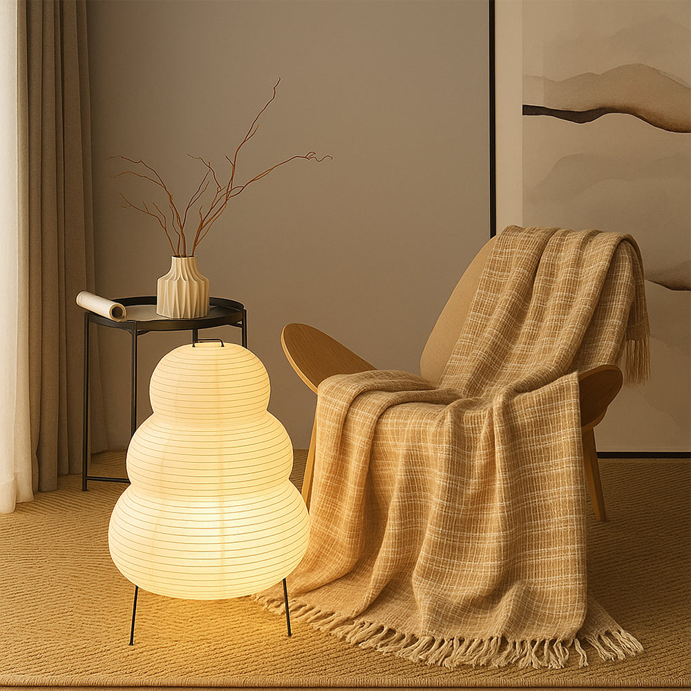 Japanese Rice Paper Floor Lamp for Ambient Lighting