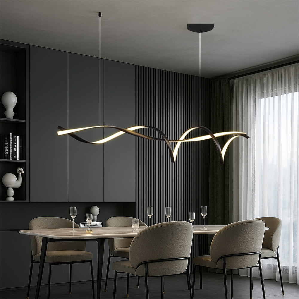 Scandinavian Linear LED Pendant Light for Dining Tables and Kitchen Islands