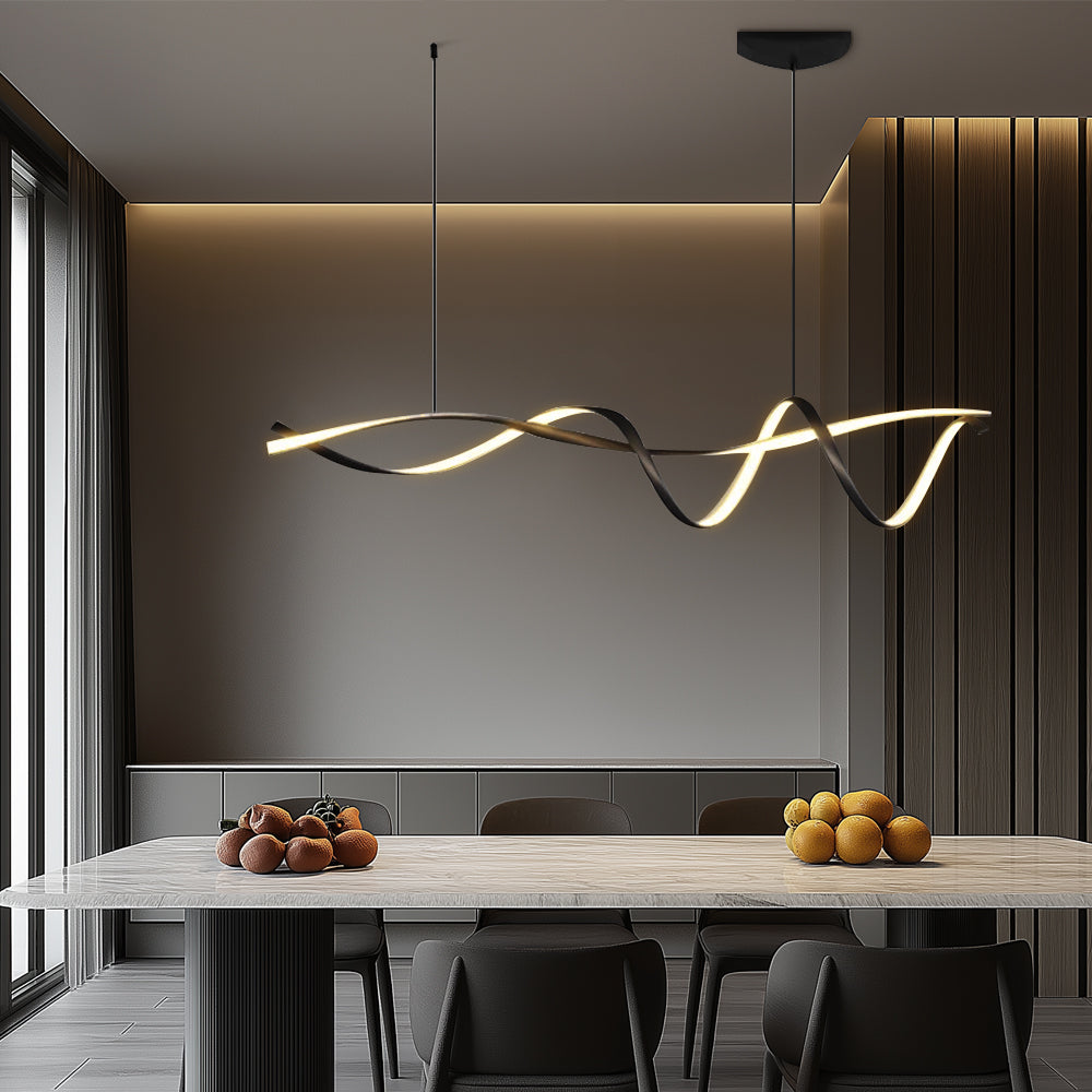 Scandinavian Linear LED Pendant Light for Dining Tables and Kitchen Islands