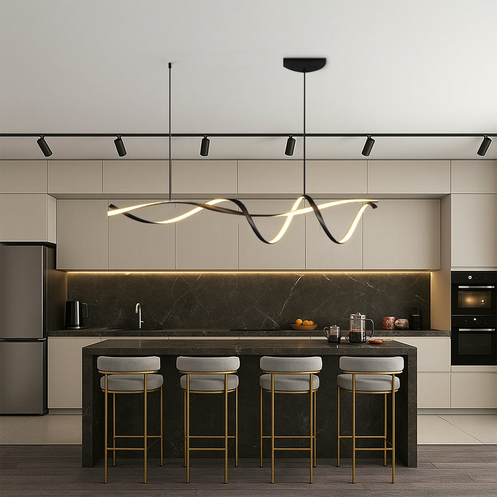 Scandinavian Linear LED Pendant Light for Dining Tables and Kitchen Islands