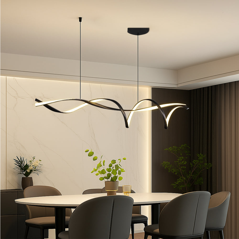 Scandinavian Linear LED Pendant Light for Dining Tables and Kitchen Islands