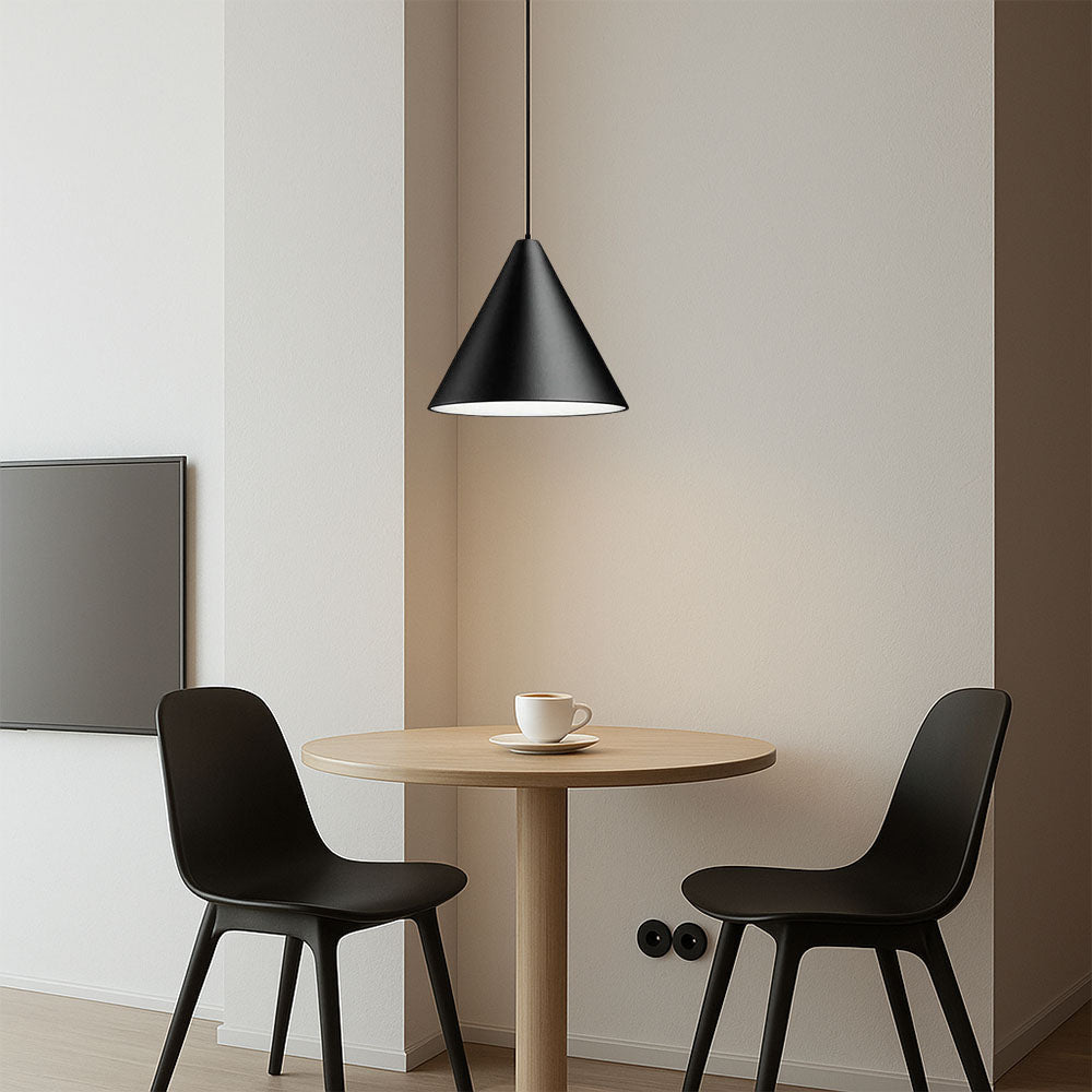Modern Black Cone Pendant Lamp For Downward Focused Lighting