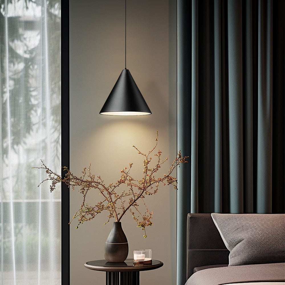 Modern Black Cone Pendant Lamp For Downward Focused Lighting