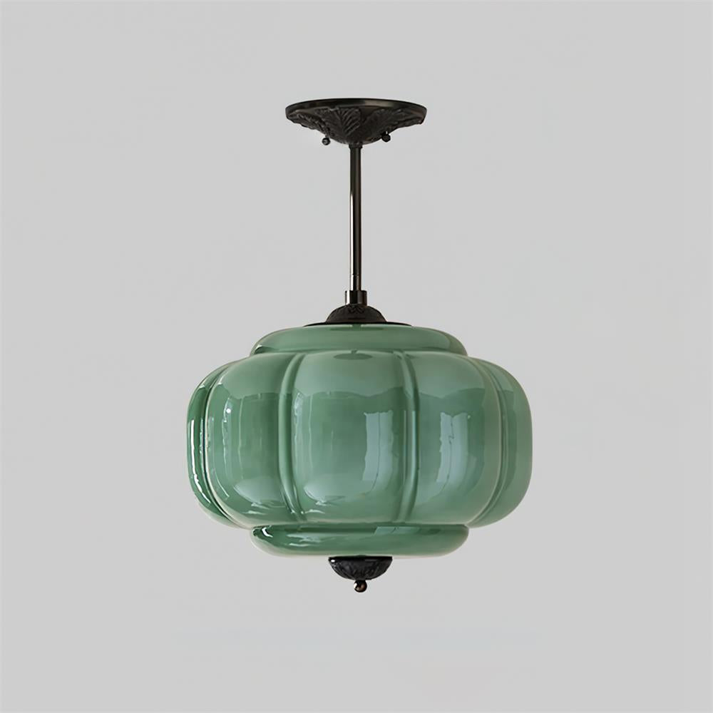 Vintage Glass Semi-Flush Ceiling Light Fixture for Indoor Lighting