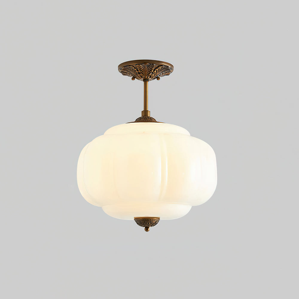 Vintage Glass Semi-Flush Ceiling Light Fixture for Indoor Lighting