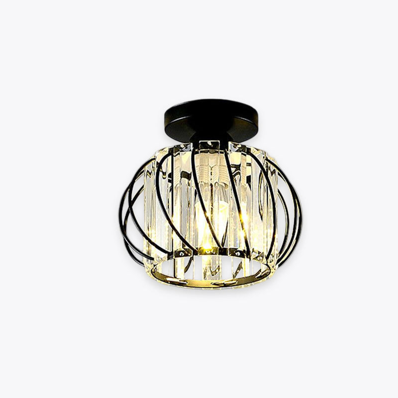 Glass And Crystal Pendant Ceiling Light For Bedroom And Living Room