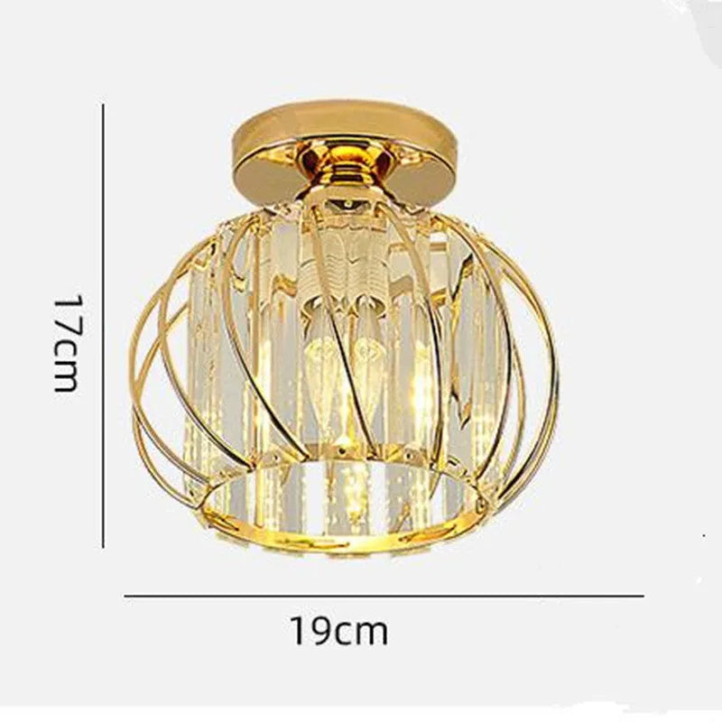 Glass And Crystal Pendant Ceiling Light For Bedroom And Living Room