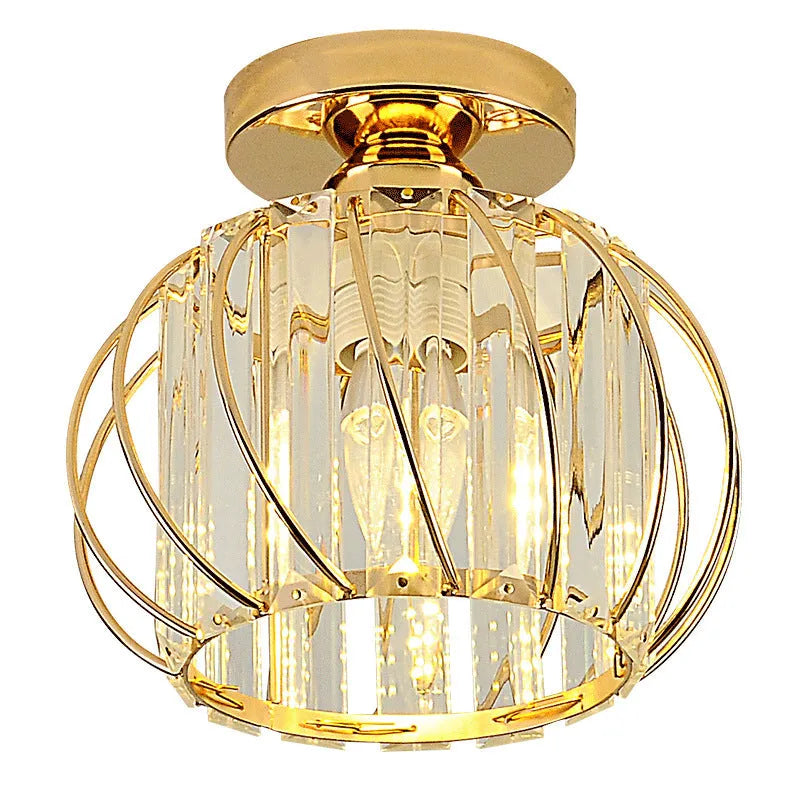 Glass And Crystal Pendant Ceiling Light For Bedroom And Living Room