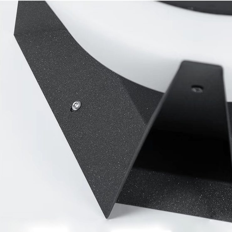 Black Solar Garden Pathway Lamp with Square Housing and White Top