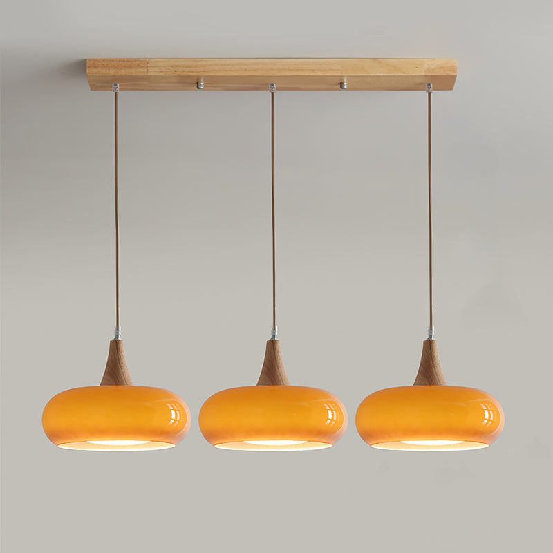 Amber Wood Accent Pendant Light for Warm Ambient Lighting