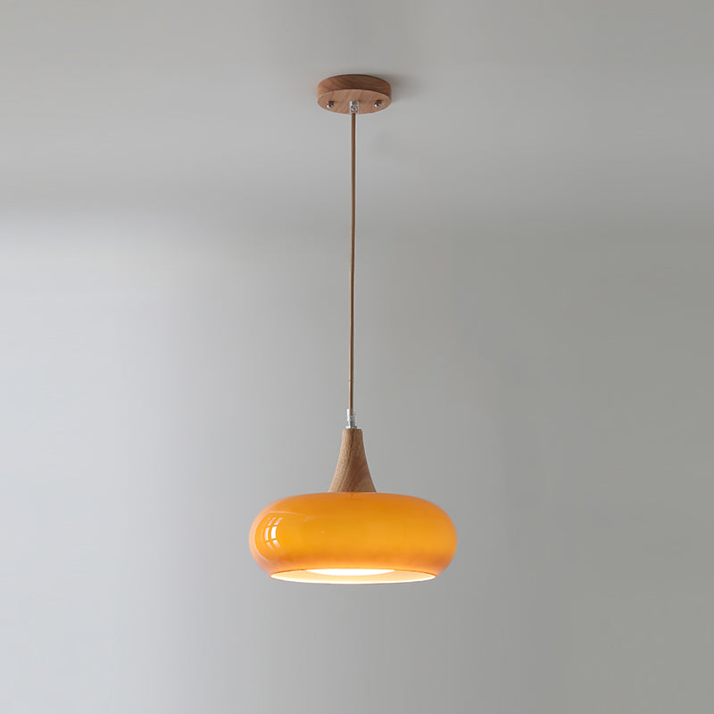 Amber Wood Accent Pendant Light for Warm Ambient Lighting