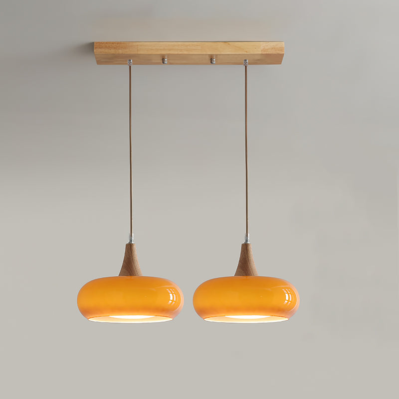 Amber Wood Accent Pendant Light for Warm Ambient Lighting