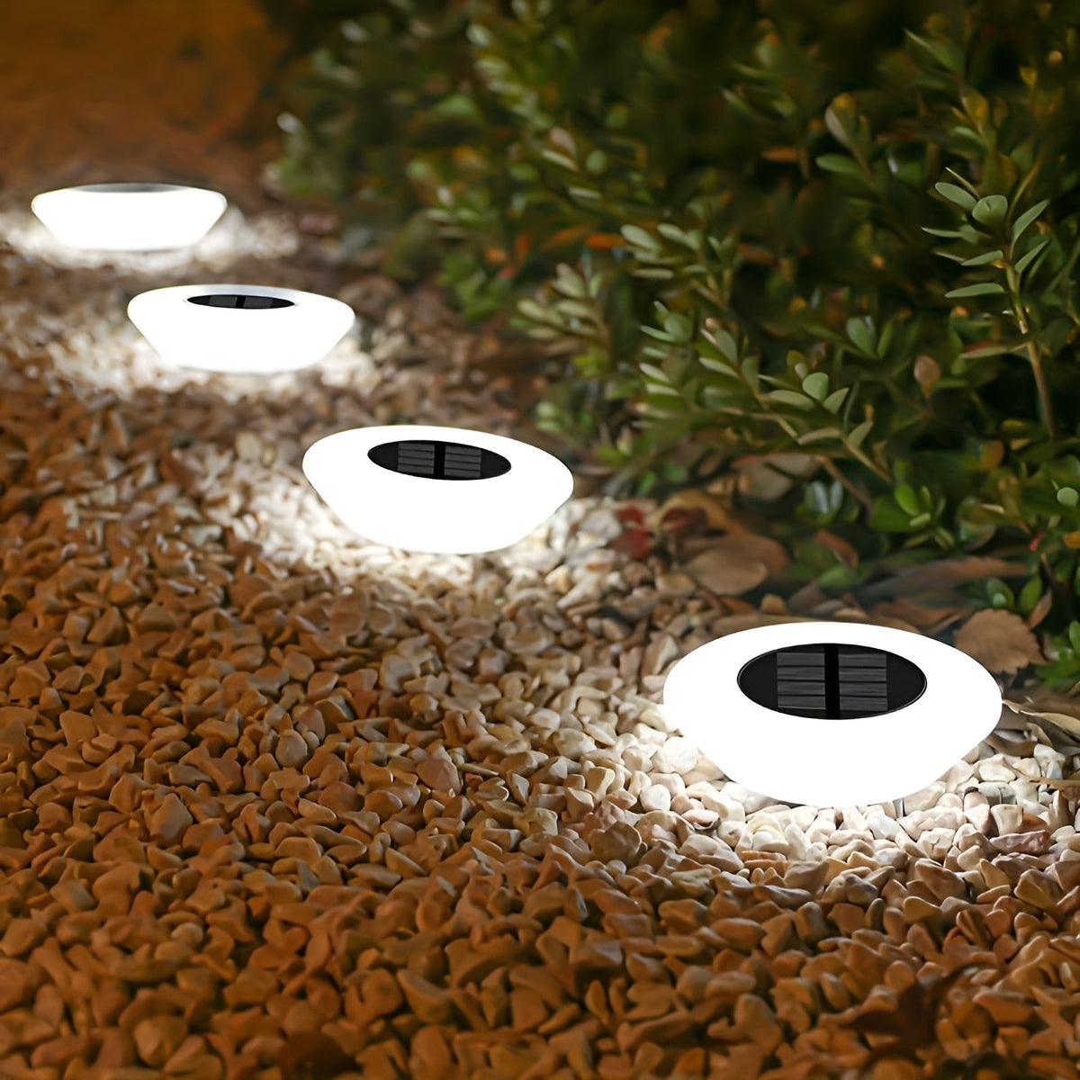 Round Solar Powered LED Ground Lights for Outdoor Pathway Guidance Lights