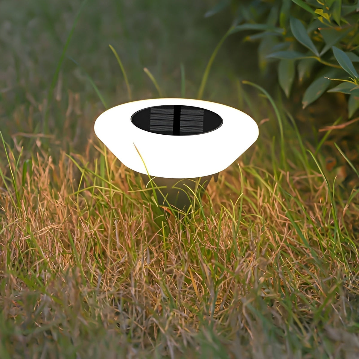 Round Solar Powered LED Ground Lights for Outdoor Pathway Guidance Lights