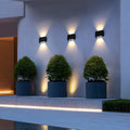 Solar LED Outdoor Wall Light With Rectangular Panel And Up Down Beams