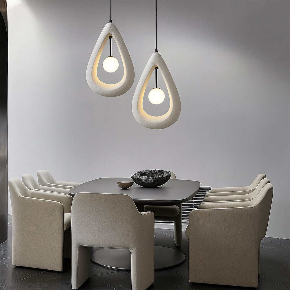 Japandi Oval Pendant Light Metal And Acrylic Ambient Ceiling Lamp
