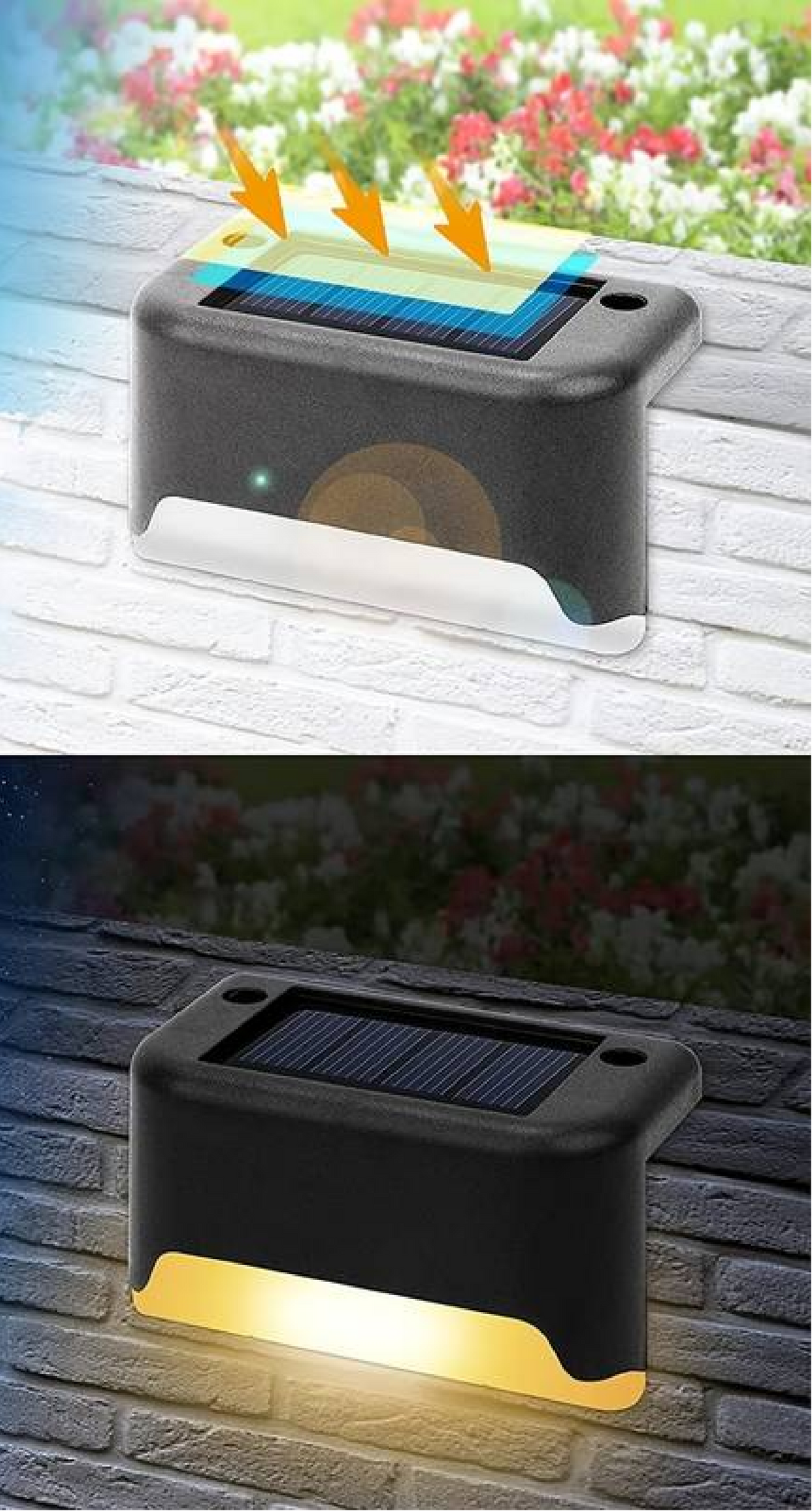 Solar Powered LED Outdoor Wall Lights for Fence and Balcony Guidance Lighting
