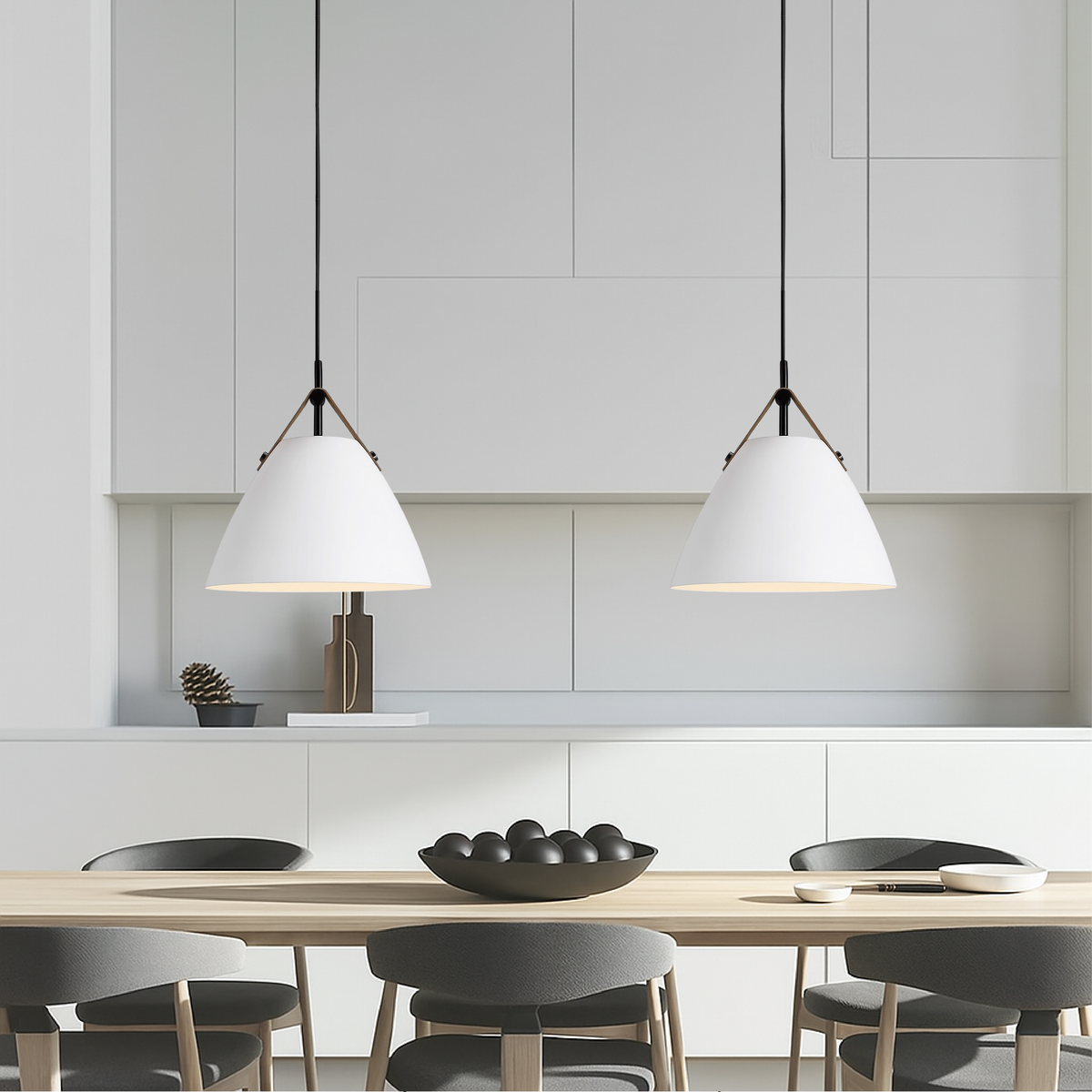 Scandinavian Metal Pendant Light With Coloured Glass Accent for Room Lighting