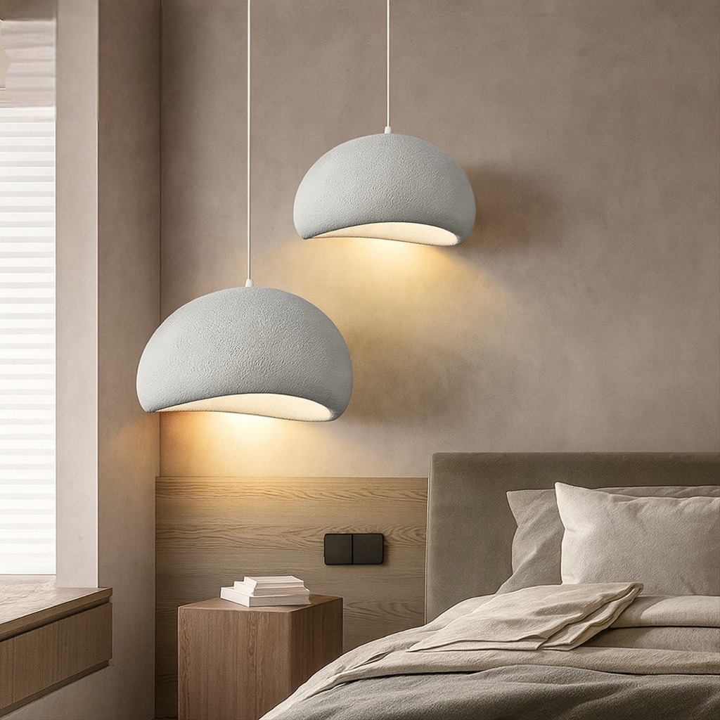 Minimalist Wabi Sabi Dome Pendant Light for Warm Ambient Lighting