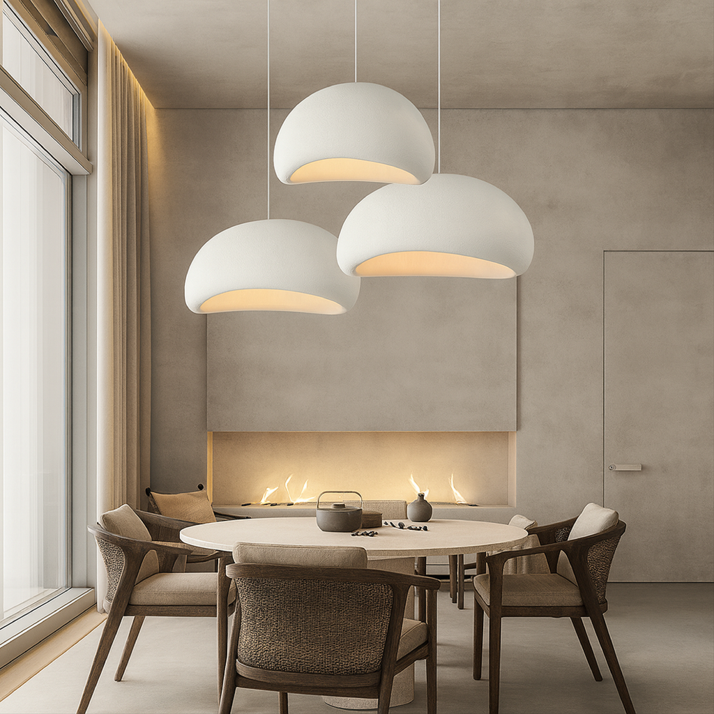 Minimalist Wabi Sabi Dome Pendant Light for Warm Ambient Lighting