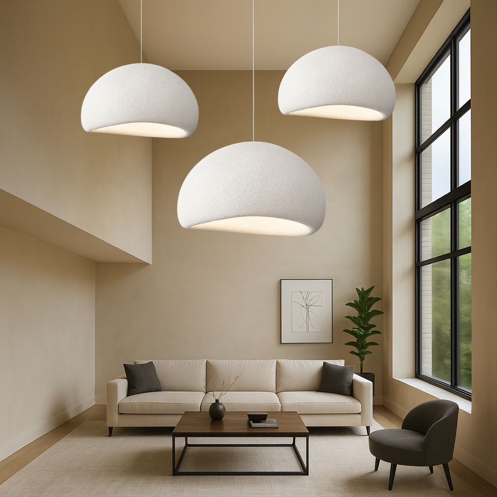 Minimalist Wabi Sabi Dome Pendant Light for Warm Ambient Lighting