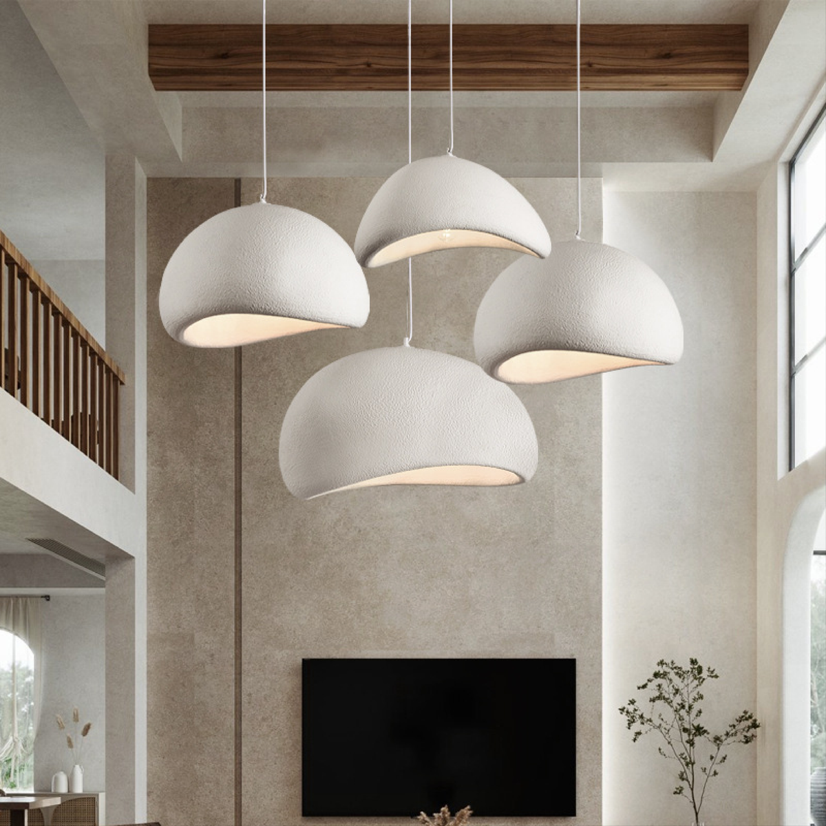 Minimalist Wabi Sabi Dome Pendant Light for Warm Ambient Lighting