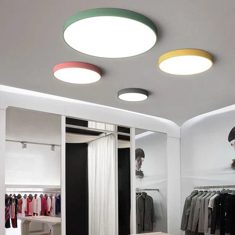 Round LED Ceiling Light With Metal Frame For Even Indoor Lighting