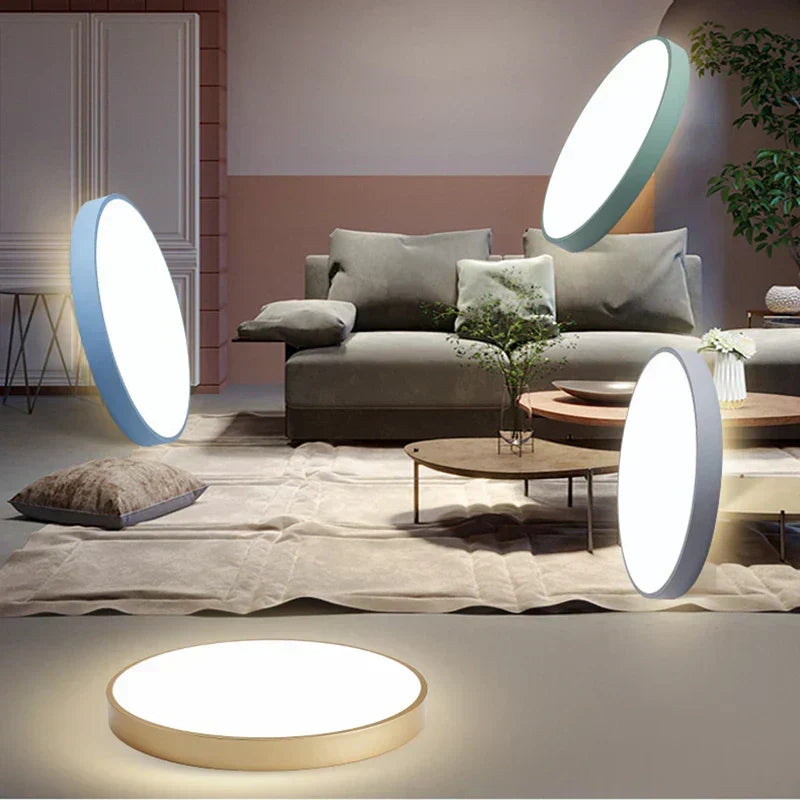 Round LED Ceiling Light With Metal Frame For Even Indoor Lighting
