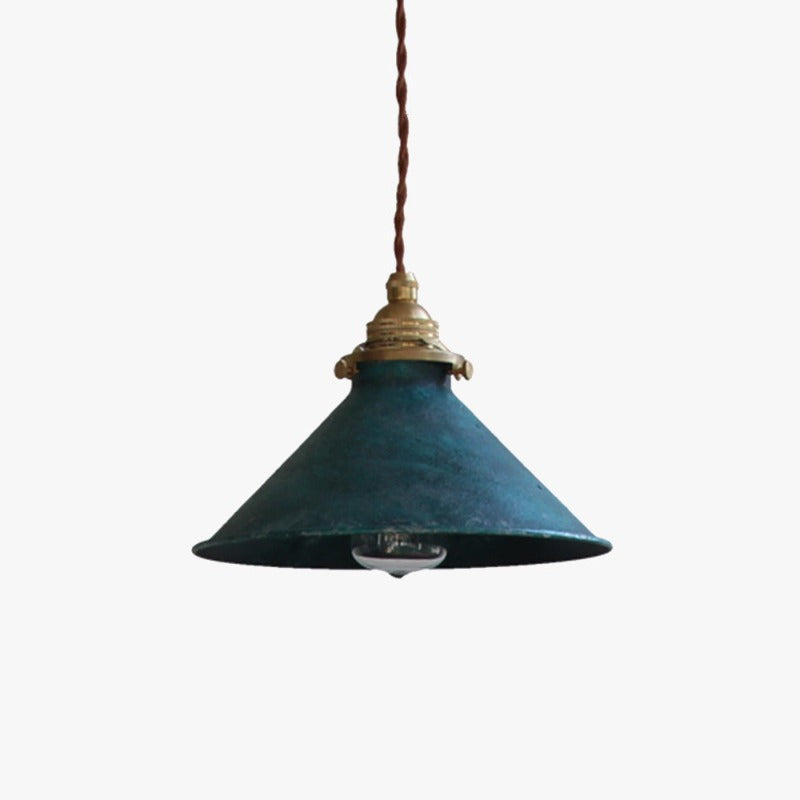 Vintage Rustic Industrial Pendant Ceiling Light With Cone Shaped Metal Shade