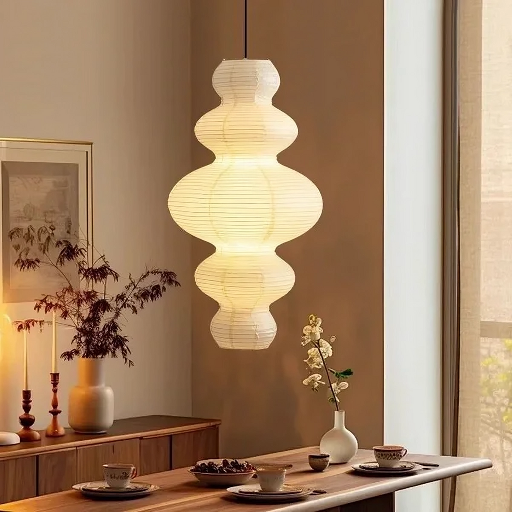Layered Rice Paper Pendant Light For Soft Ambient Lighting