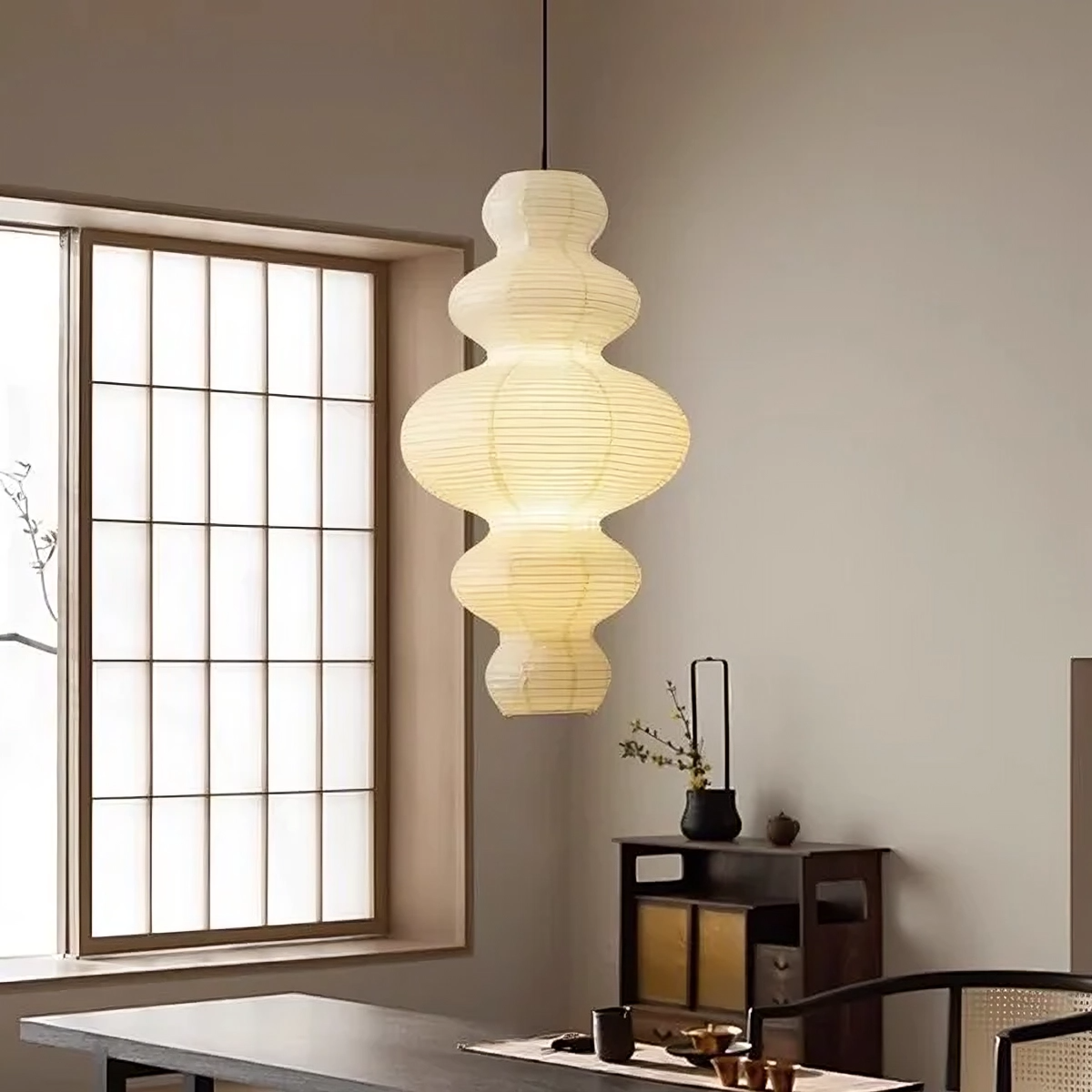Layered Rice Paper Pendant Light For Soft Ambient Lighting