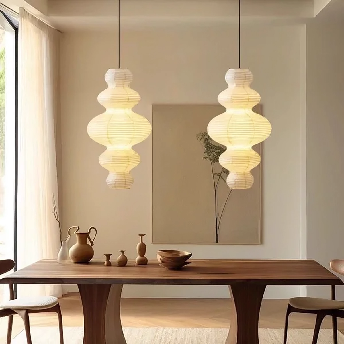 Layered Rice Paper Pendant Light For Soft Ambient Lighting