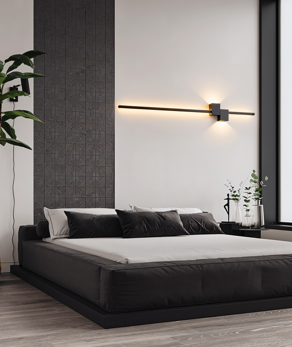 Linear LED Wall Lamp Slim Bar Lighting for Bedroom and Hallway