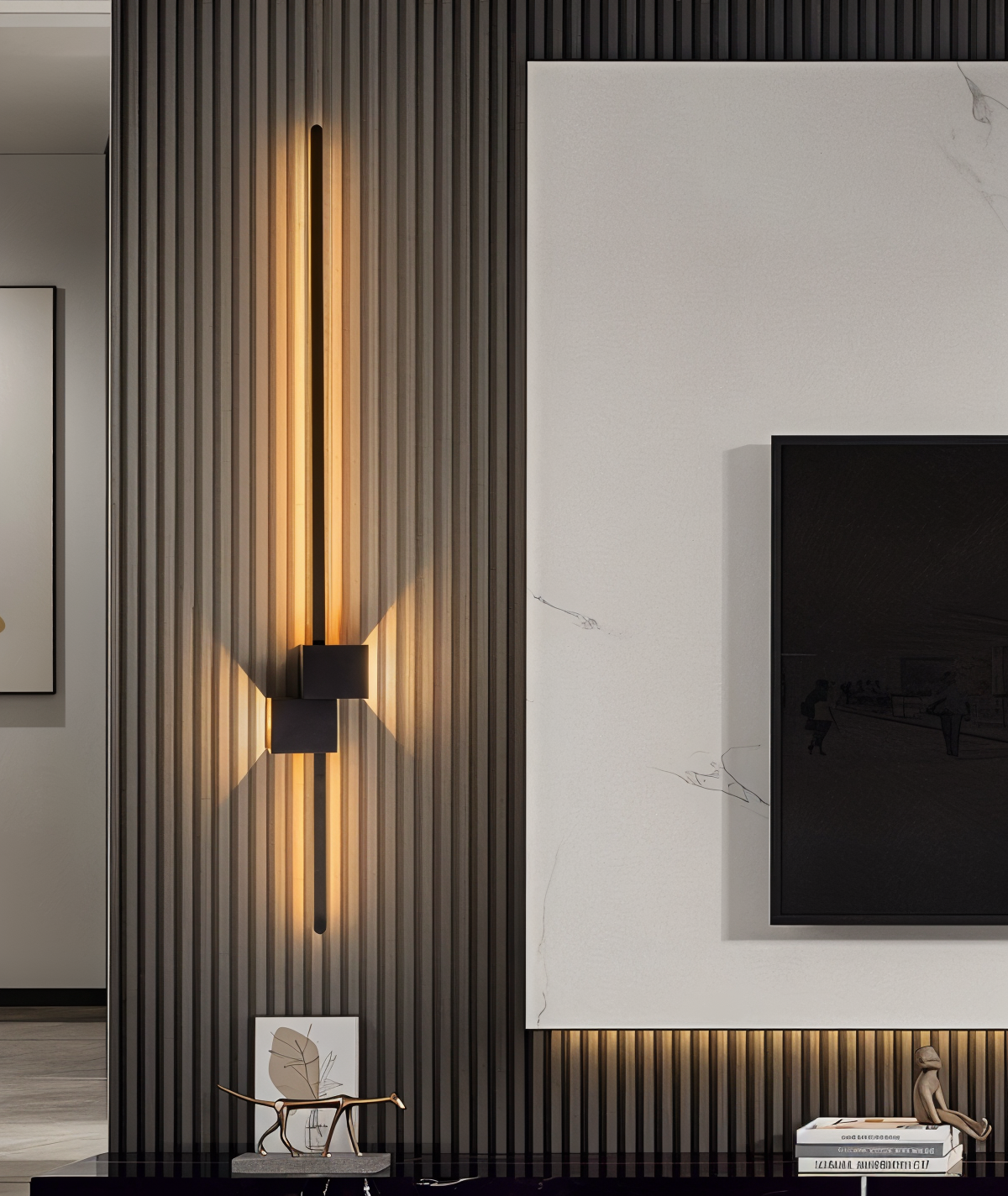 Linear LED Wall Lamp Slim Bar Lighting for Bedroom and Hallway