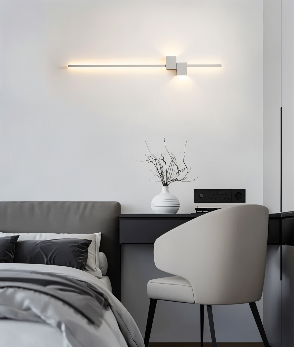 Linear LED Wall Lamp Slim Bar Lighting for Bedroom and Hallway