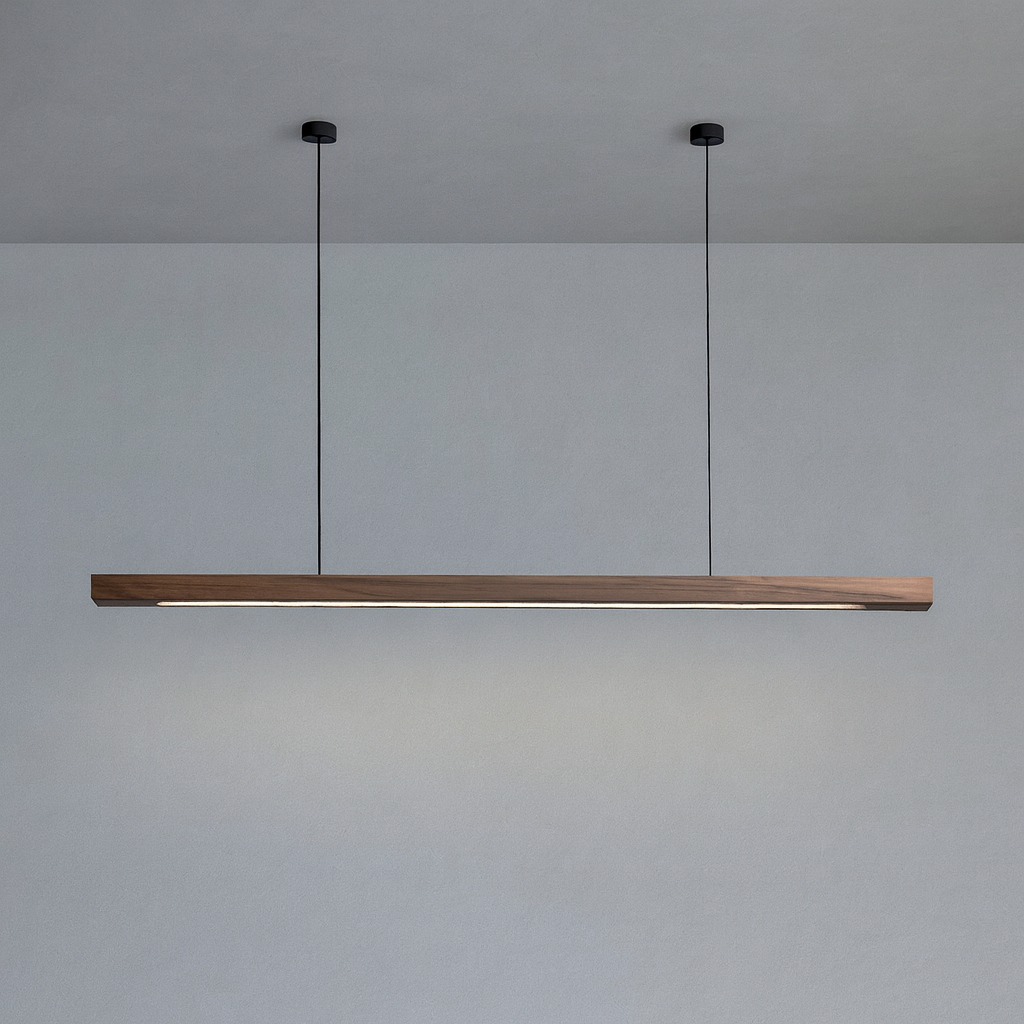 Linear Wooden LED Pendant Light For Dining Tables And Kitchen Islands