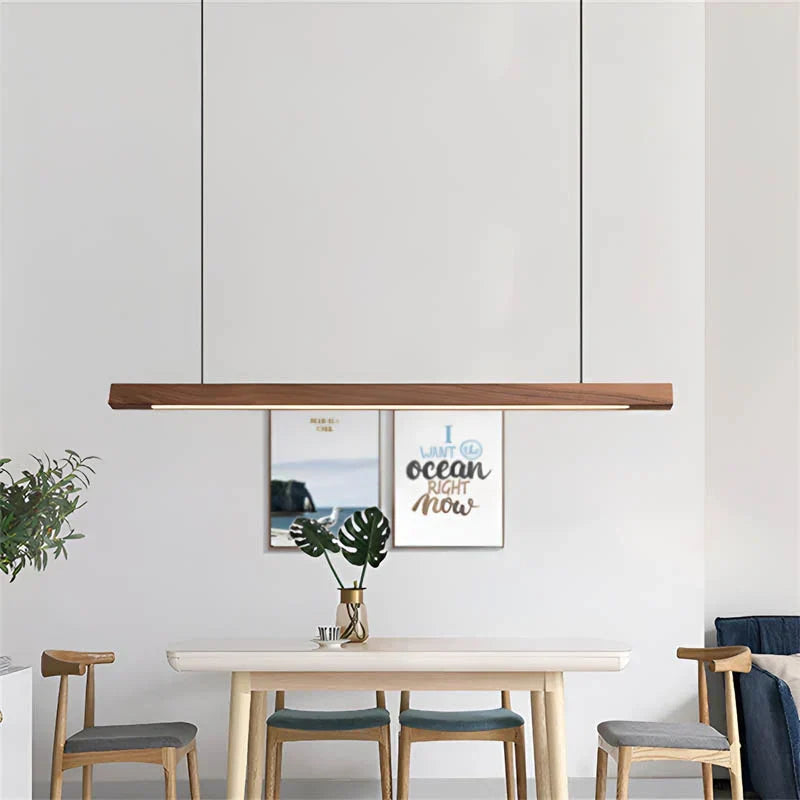 Linear Wooden LED Pendant Light For Dining Tables And Kitchen Islands