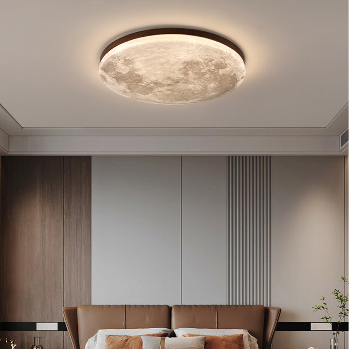 Modern Moon Ceiling Light for Ambient Bedroom and Living Room Lighting