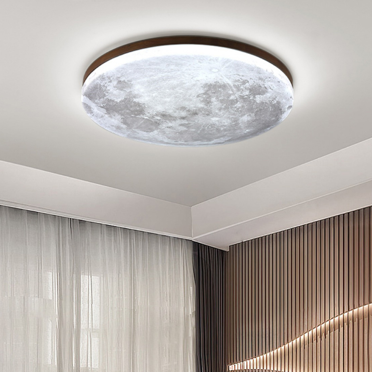 Modern Moon Ceiling Light for Ambient Bedroom and Living Room Lighting