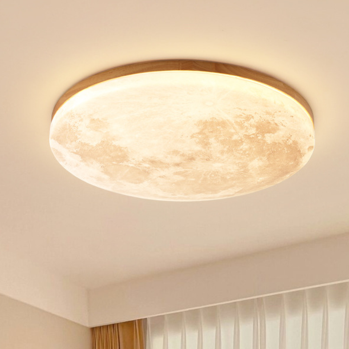 Modern Moon Ceiling Light for Ambient Bedroom and Living Room Lighting