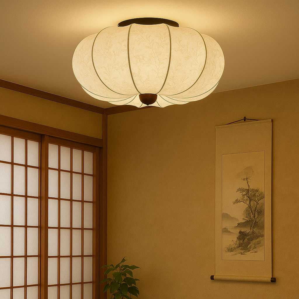 Contemporary Silk Textured Ceiling Light for Living Room and Bedroom