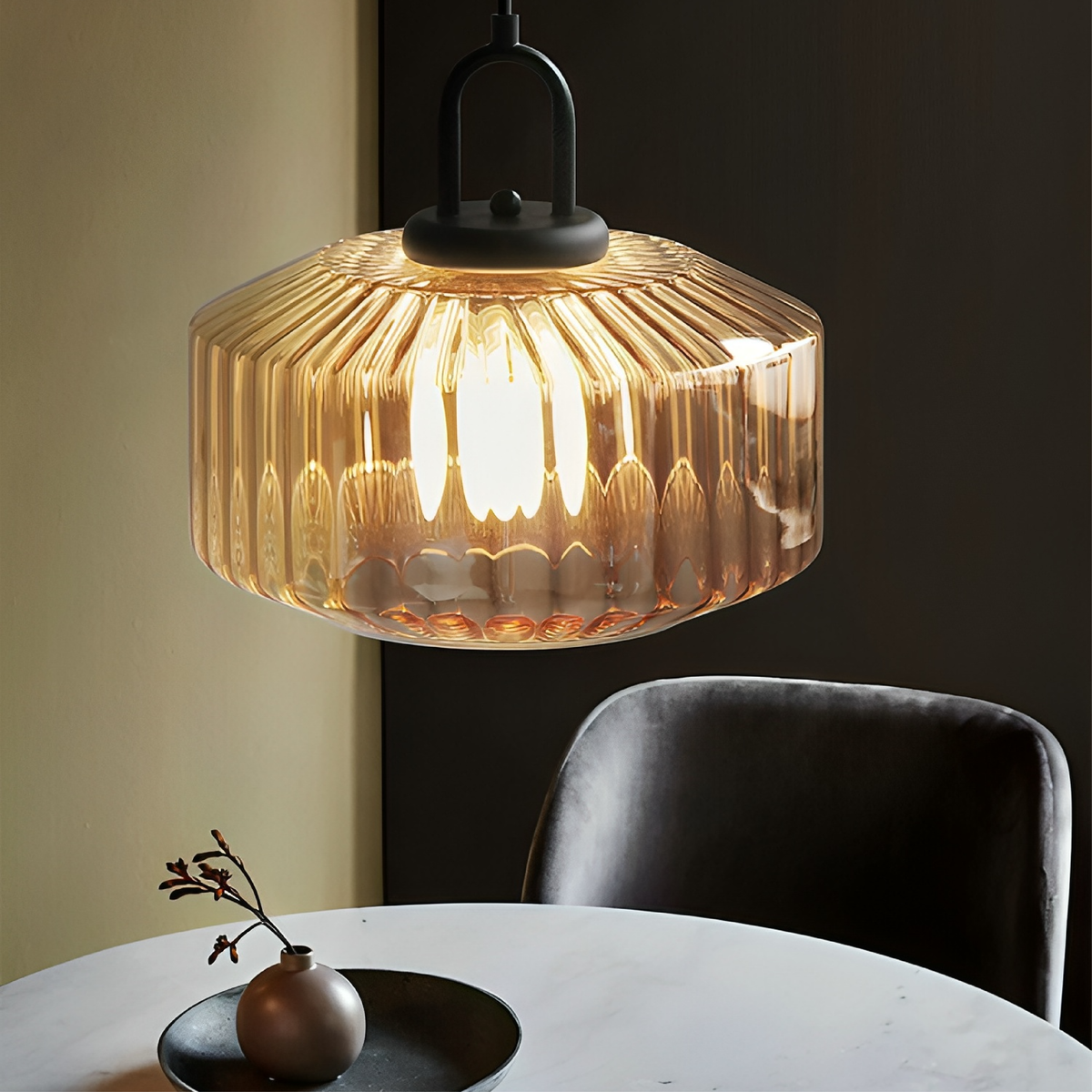 Crystal Cut Glass Pendant Light for Ambient Lighting, Bauhaus Style