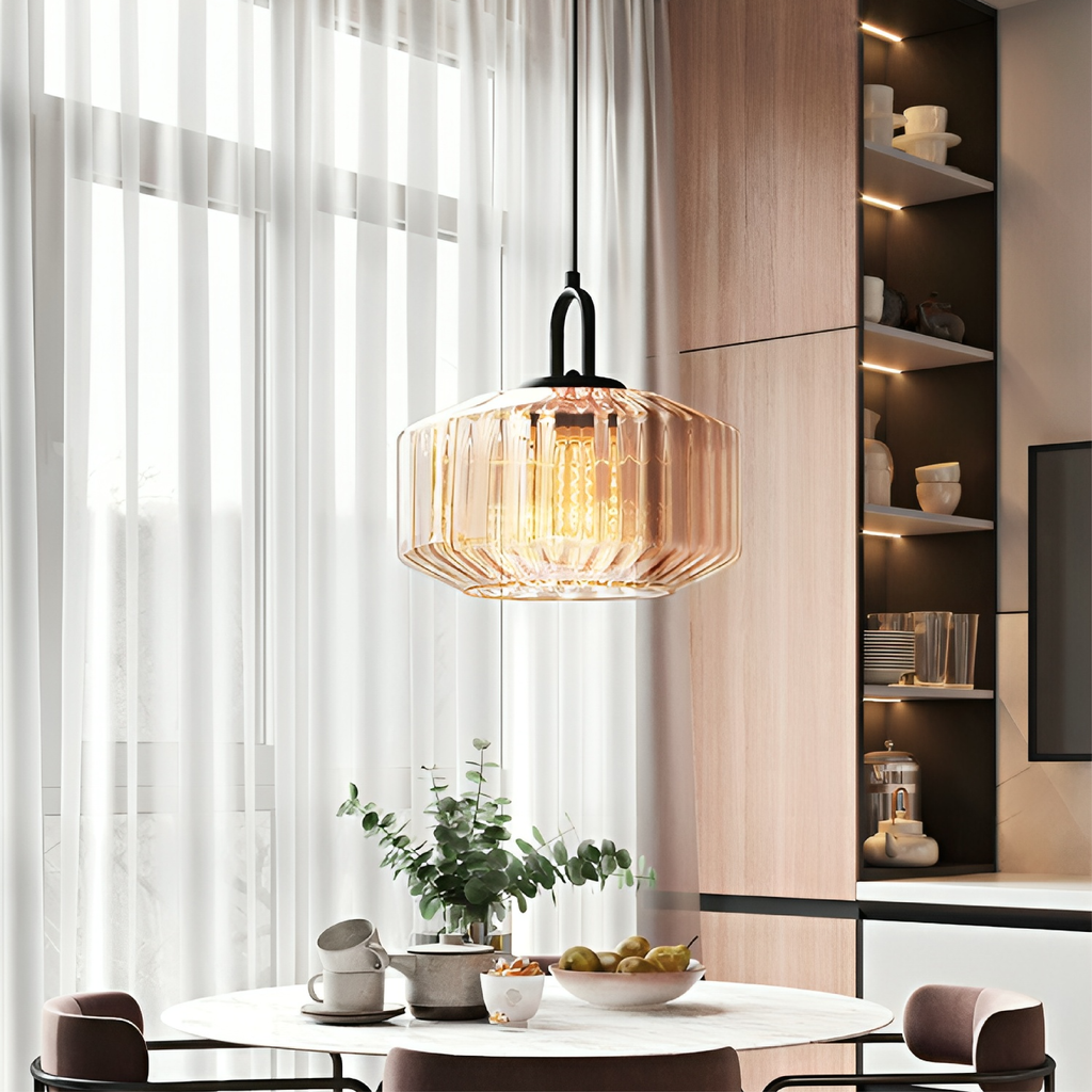 Crystal Cut Glass Pendant Light for Ambient Lighting, Bauhaus Style