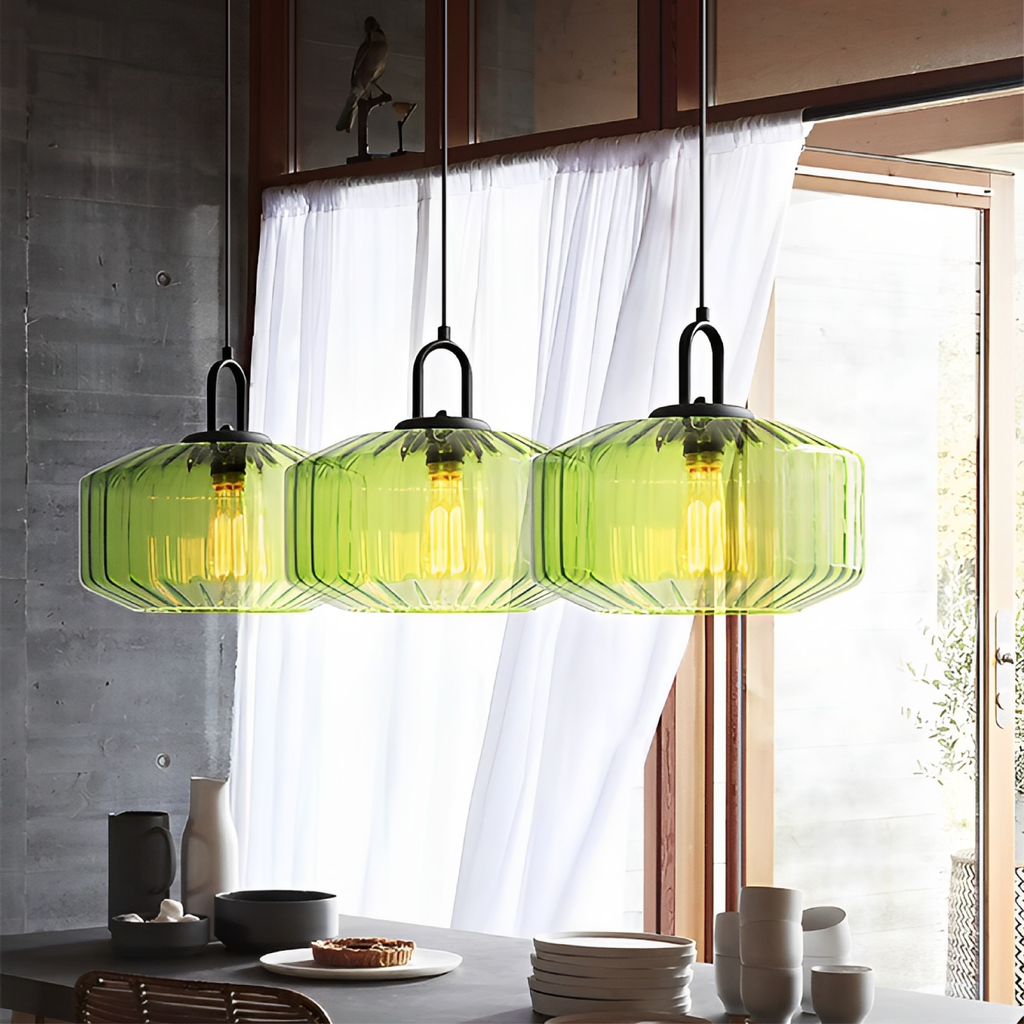 Crystal Cut Glass Pendant Light for Ambient Lighting, Bauhaus Style