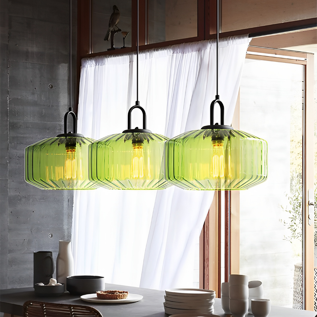 Crystal Cut Glass Pendant Light for Ambient Lighting, Bauhaus Style