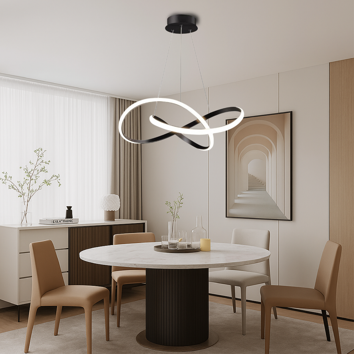 Modern LED Infinity Pendant Light for Even Room Illumination