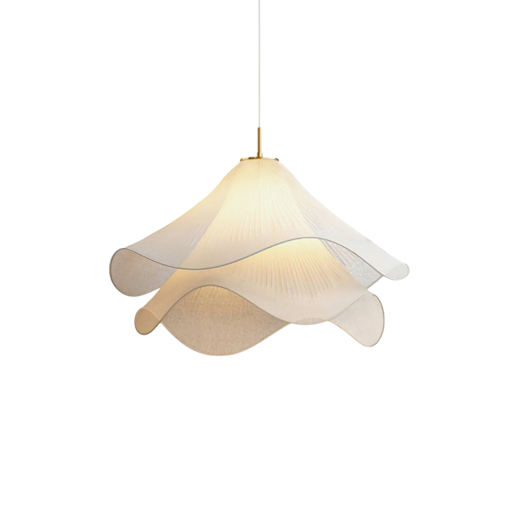 Petal Shaped Fabric Pendant Light for Soft Ambient Dining Room Lighting