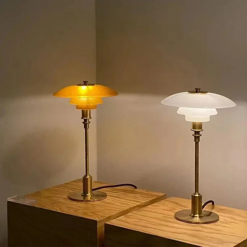 Nordic Glass Table Lamp for Warm Ambient Lighting with Metal Base